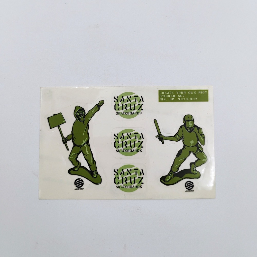Santa Cruz Skateboards Create Your Own Riot Sticker Sheet Vintage 2000's Skate